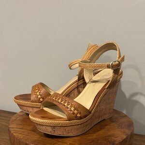 CL by Laundry Tan Wedge Sandals